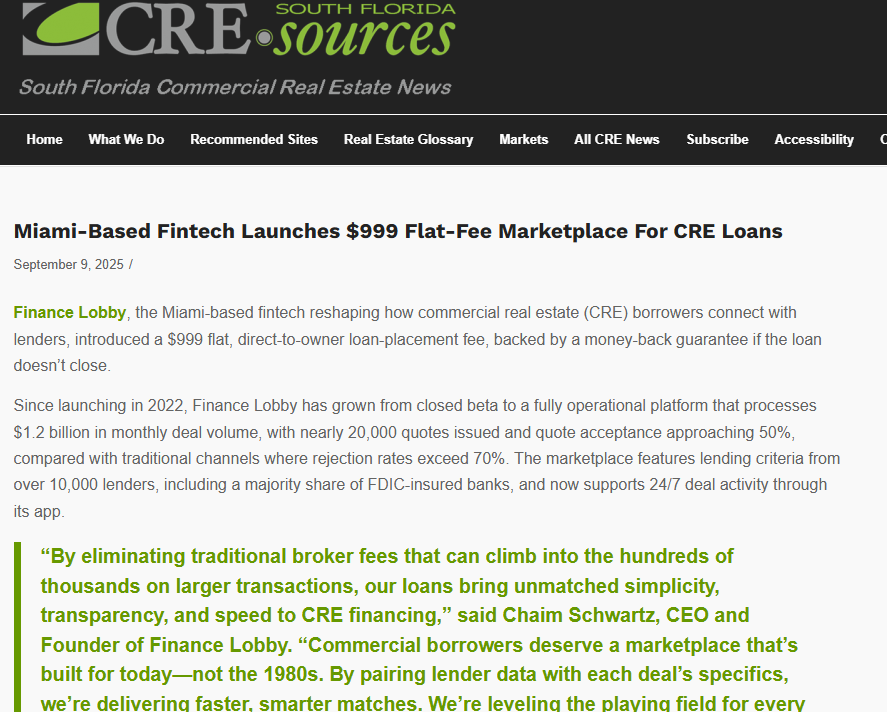 Finance Lobby coverage screenshot